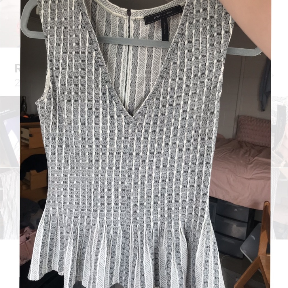 Cream and Black BCBG MAXAZRIA tank top